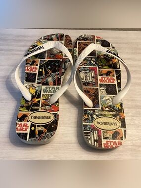Havaianas Mens Star Wars Flip Flips- Chewbacca /R2D2/ Darth Vader Sz 11/12